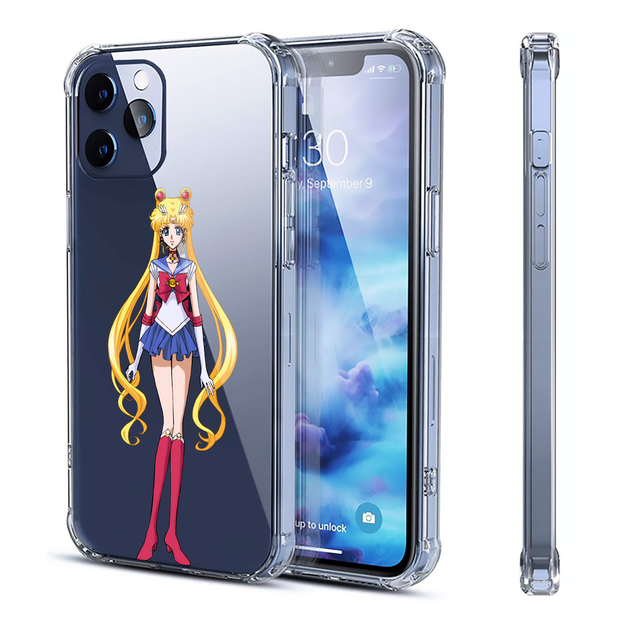 （画像用） 美少女戦士セーラームーン 月野 うさぎ つきの うさぎ Sailor Moon Tsukino Usagi 【iPhone 12シリーズ対応】透明スマホケース（クリアソフトケース）